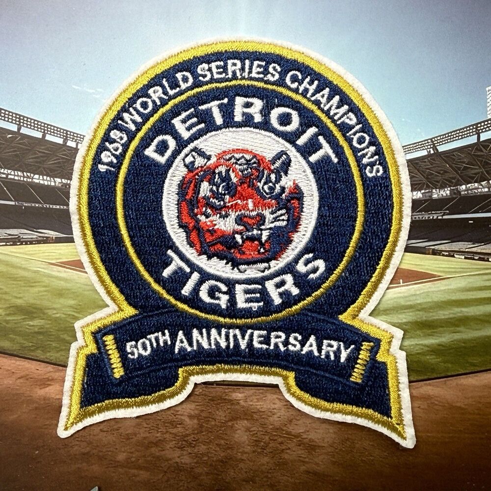 Detroit Tigers 1968 World Series Champs 50th Premium Embroidered Iron On Patch
